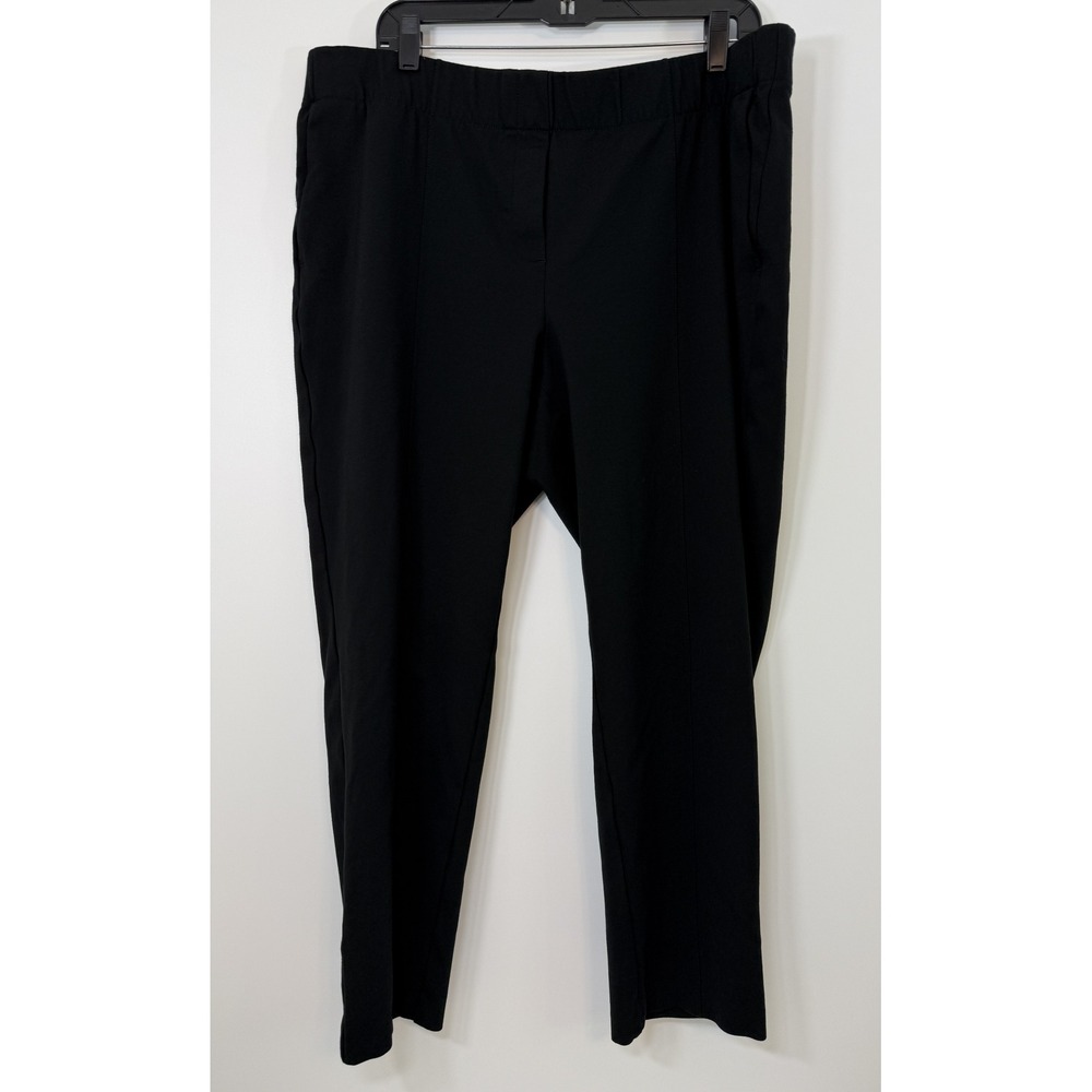 J Jill Ponte Slim Leg Pants Black Plus Size 2X Pull On Stretch Pull-on Career